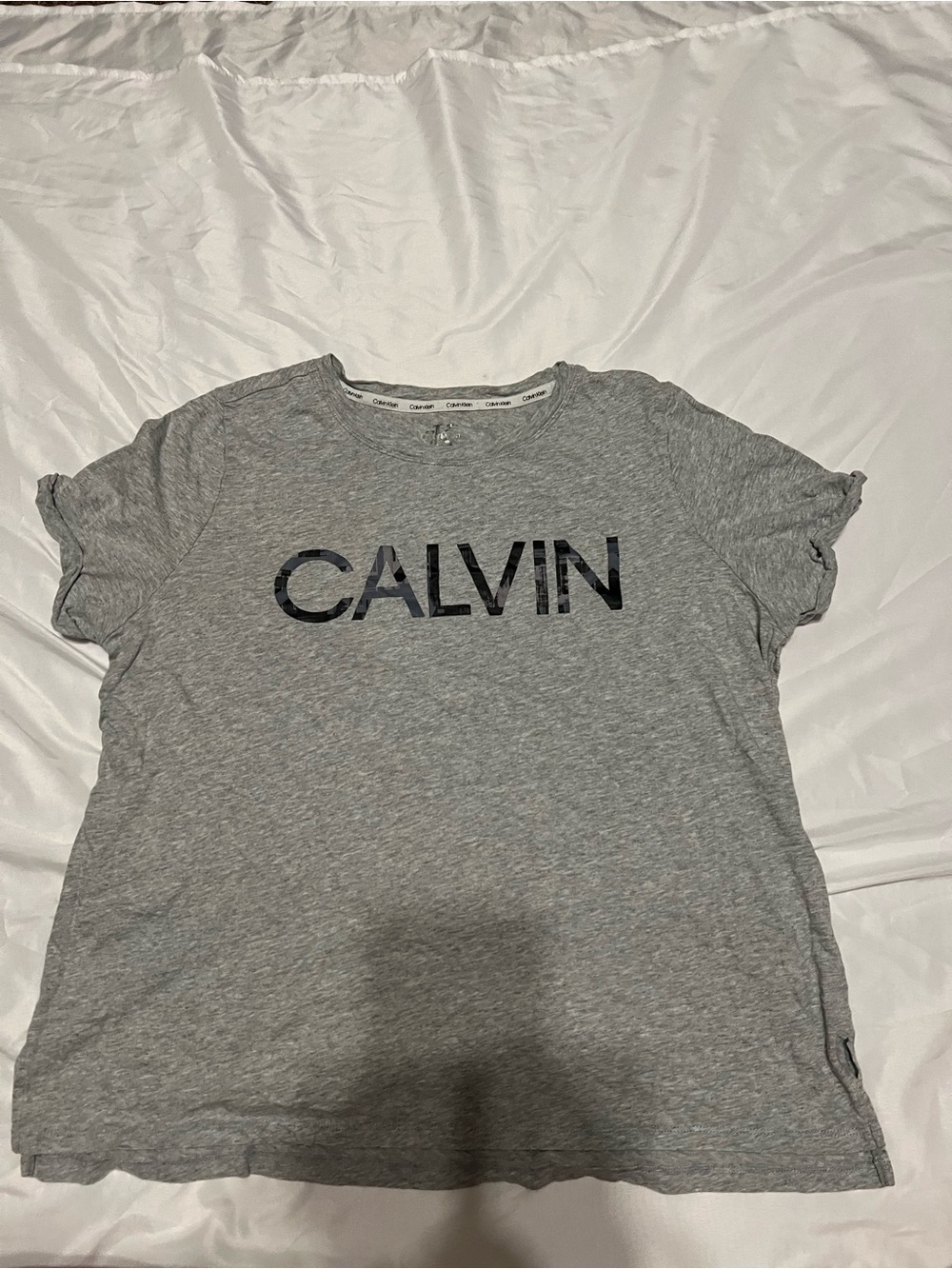 Calvin Klein Women's Heather Gray 'CALVIN' Graphic Tee
